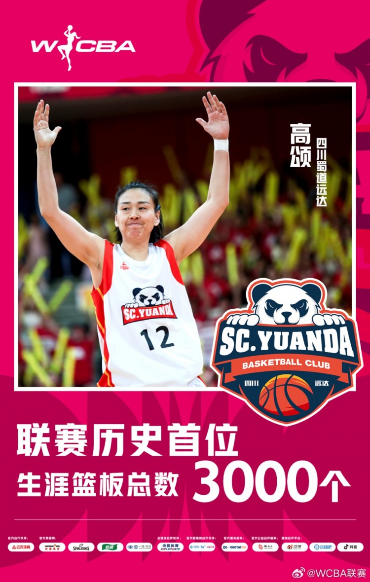十八載鑄就傳奇！WCBA官方：高頌榮膺聯(lián)賽歷史首位籃板達(dá)3000球員